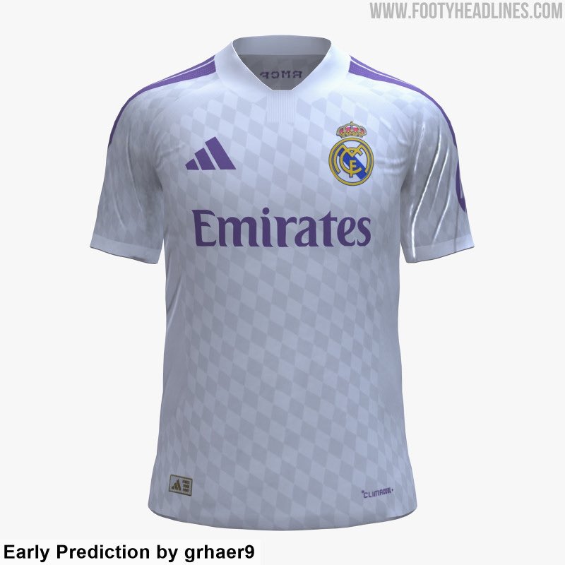 SeputarMadrid's tweet photo. 🚨 JUST IN: Kit insider @grhaer9 membagikan prediksi awal untuk jersey kandang baru Real Madrid musim 2027/28, berdasarkan informasi yang bocor. 

**Perlu dicatat, desain ini masih sangat spekulatif. [@Footy_Headlines] https://t.co/jP8HCUnQqB