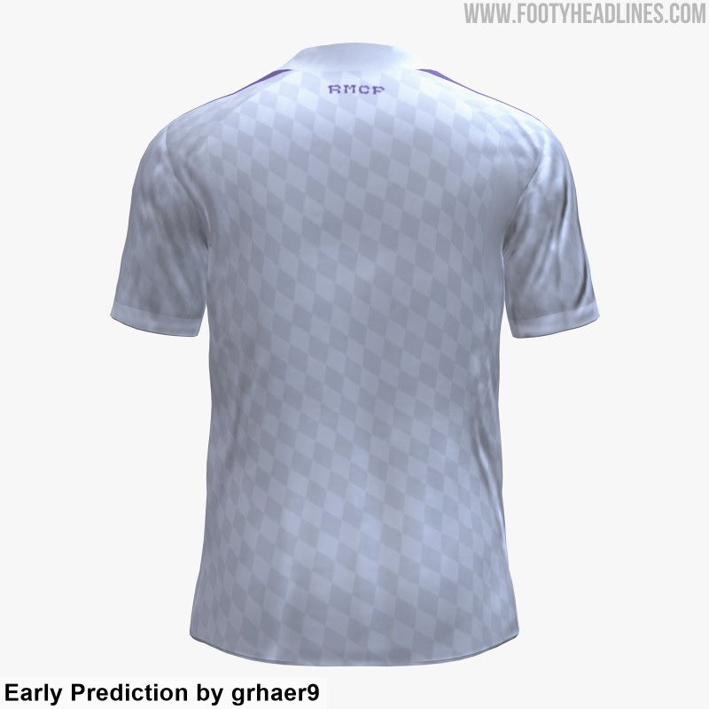 SeputarMadrid's tweet photo. 🚨 JUST IN: Kit insider @grhaer9 membagikan prediksi awal untuk jersey kandang baru Real Madrid musim 2027/28, berdasarkan informasi yang bocor. 

**Perlu dicatat, desain ini masih sangat spekulatif. [@Footy_Headlines] https://t.co/jP8HCUnQqB