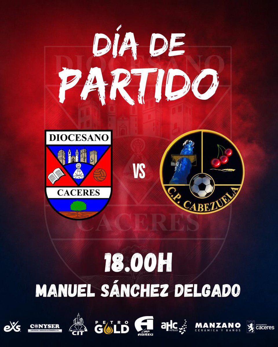 cddiocesano's tweet photo. ¡𝐃𝐈́𝐀 𝐃𝐄 𝐏𝐀𝐑𝐓𝐈𝐃𝐎!

🆚 CP Cabezuela | Jornada 3
⏰ 18.00h
🏟️ Manuel Sánchez Delgado

¡Vamos Dioce! ❤️💙 https://t.co/53pXVjyKfm