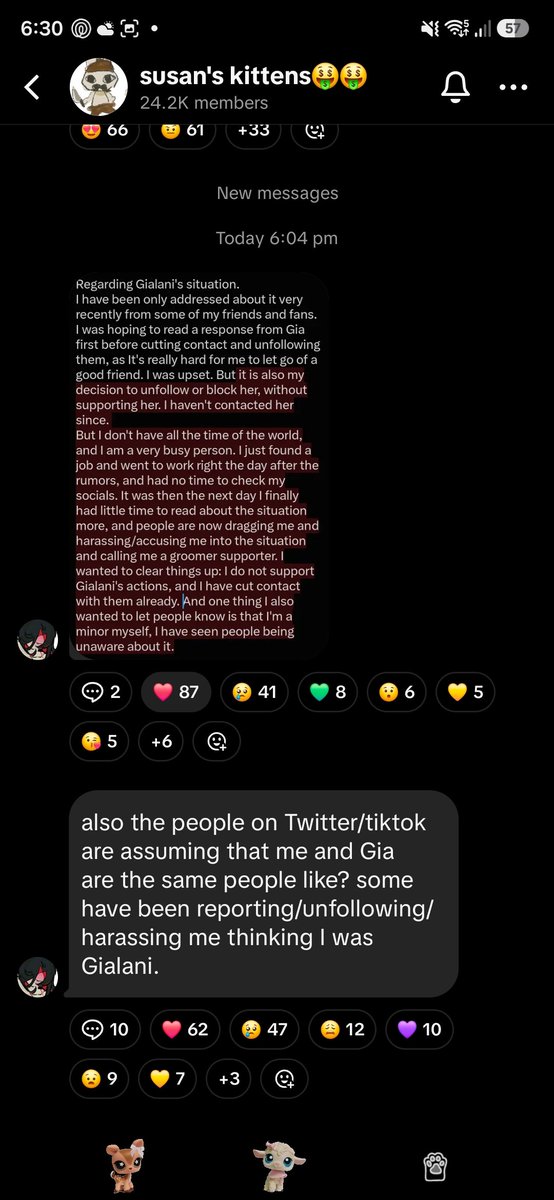 barneys_eeffoc's tweet photo. //Susan has made a statement on gialani as of ≈25 minutes ago, 

TLDR: Susan has blocked gia and only took so long as to be able to read gia's response, but had no contact with Gia since knowing of this situation. Susan is also clarifying she is a minor and doesnt support Gia. https://t.co/OVqGlQZlUa