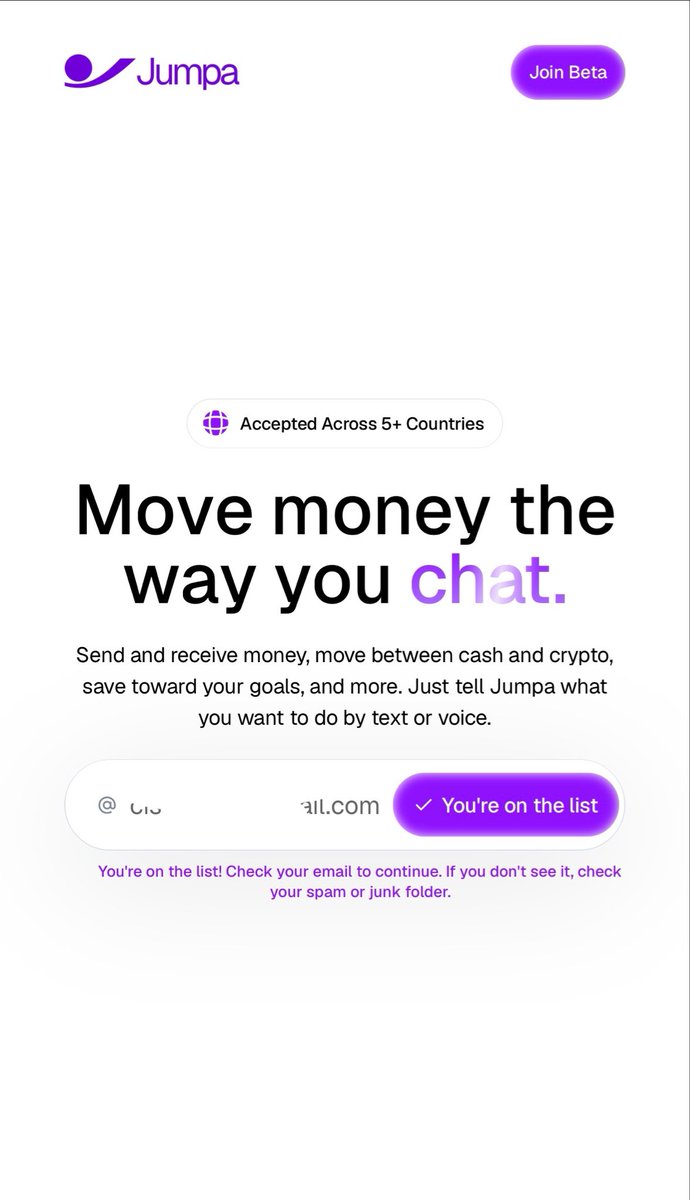 thecisco_'s tweet photo. I just joined the @JumpaHQ waitlist.

@JumpaHQ is a protocol that allows you move money as easy as you chat.

whether it is cash or crypto, you can send and receive money seamlessly all in one place.

the idea is that you should be able to spend money wherever you are at and whenever you like.

join the beta and shape @JumpaHQ into what it will be: https://t.co/LshXEf7dh8

they are building what works!