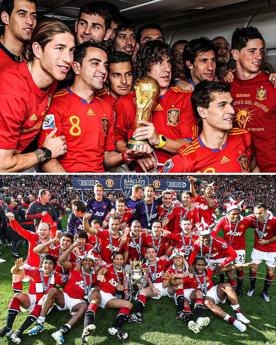 AkuchiPaul's tweet photo. 🇪🇸🏆 2010: Spain win the World Cup
🏆 2010/11: Manchester United win the Premier League

🇪🇸🏆 2026: Spain win the World Cup
⏳🏆 2026/27: …Manchester United?

Could Manchester United spring a surprise this season?👀 https://t.co/Cl5TkeyY7X