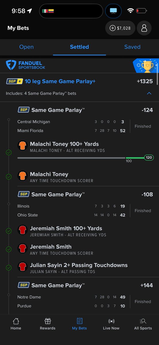 TONE_makeithpn's tweet photo. Cashed this HIESMAN CONTENDER TD PARLAY FOR 7k!!!! @gavinmchughh @BleacherReport @br_betting @FanDuelSports @FanDuel @13Cjcarr @MALACHITONEY2 @Jermiah_Smith1 @1vibesjay @NDFootball @CanesFootball @OhioStateFB @GatorsFB @DKSports @Justlove_drea @ParlayScience @TheParlayPlug https://t.co/4OVJoVOMja