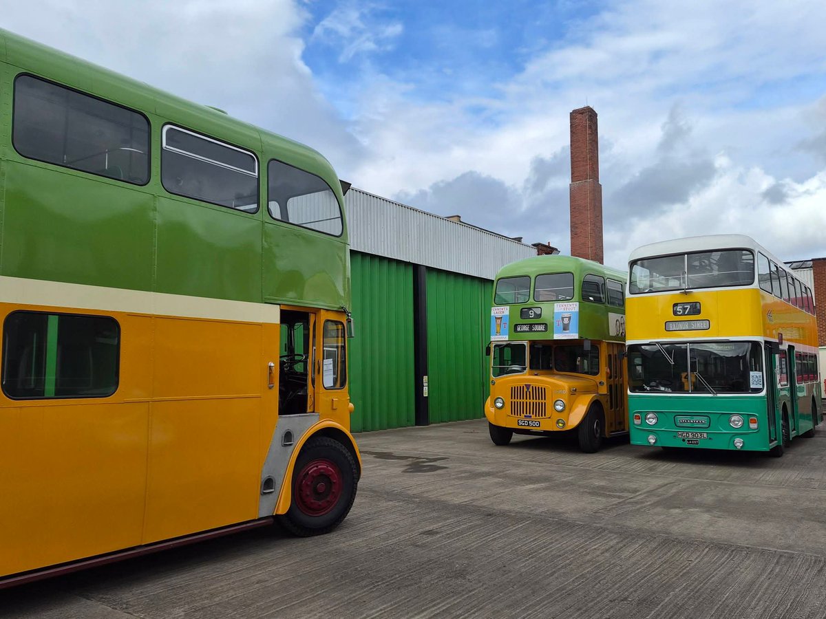GVVTGlasgow's tweet photo. Coats of many Glasgow colours.  Buses being preparing for Bridgeton Bus Fest next weekend. Hope you can join us for the highlight of our event calendar! https://t.co/1zRiv50CEY https://t.co/YGtr93MzWo
