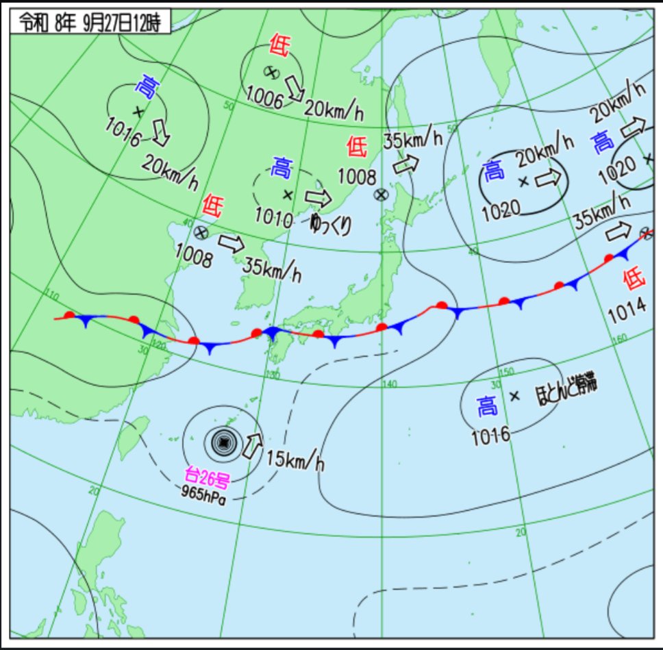 Tou8ma_Mi7zuki's tweet photo. 《承前》
 = 基本情報 = 
① #中心気圧 ⦅#CP⦆ : 965hPa [#2]🐈‍⬛(🎯) ＊
＋
② #進行速度 ⦅#MS⦆ : ⦅北北東⦆ 15㎞/h [#6(#33)]🦦(♣️♣️) ※
＋
③ #最大風速 ⦅#MWS⦆ : 40m/h [#4(#22)]◆(🎯🎯) ＊
＋
④ #最大瞬間風速 ⦅#MIWS⦆ : 60m/h [#6(#33)]🦦(♣️♣️) ※
⇩ … 〔 ↡ 串刺し演算 ↡ 〕 https://t.co/u0ehxp2Zkf