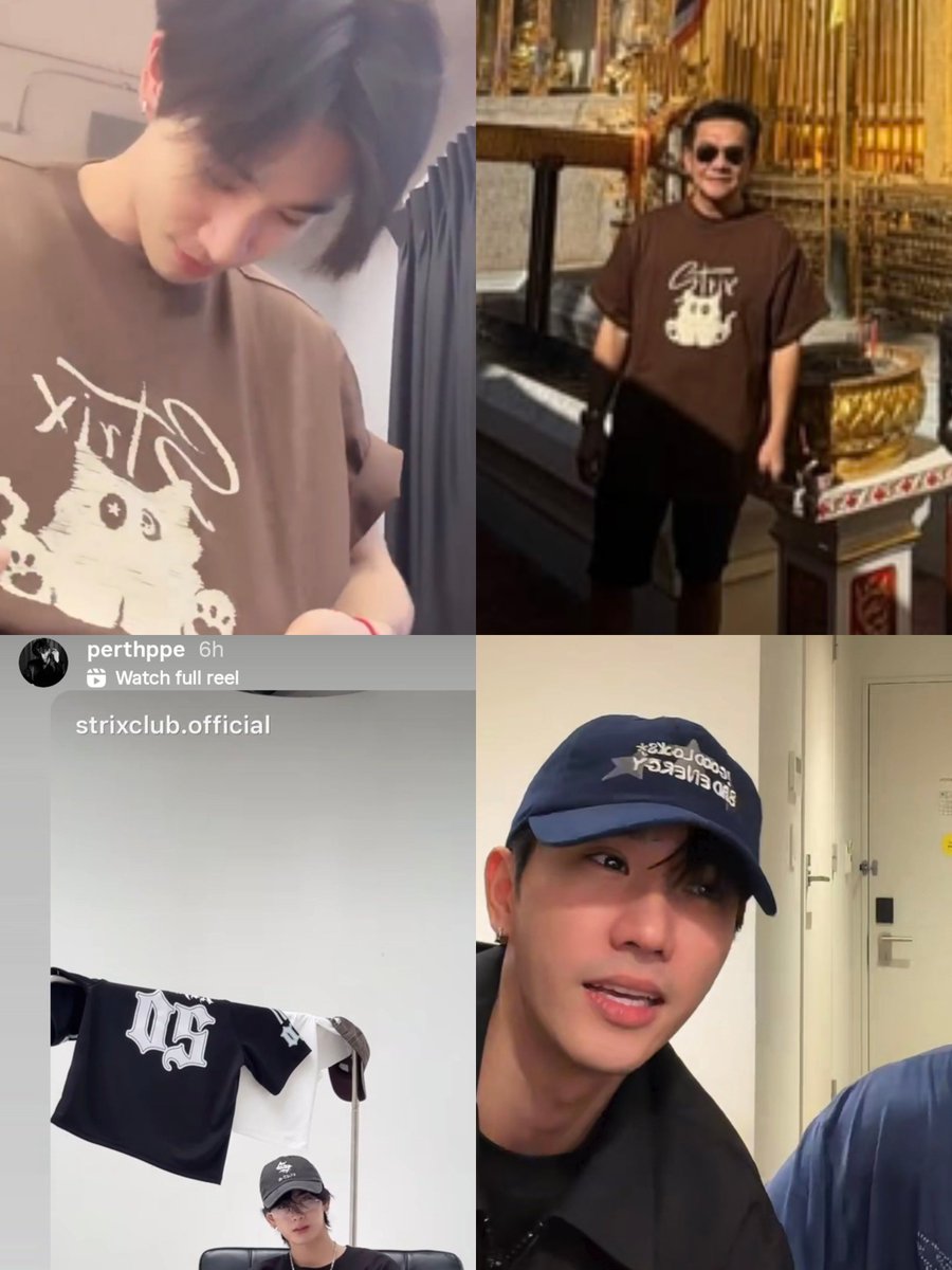 chubapie's tweet photo. The first one to wear it, his family wearing STRIX too, wearing a STRIX cap on a Japan livestream with the CEO himself (even Tata called him handsome 😭), reposting STRIX videos… like??? The most supportive boyfriend fr 😭🖤 https://t.co/HFC9Dv4P7u