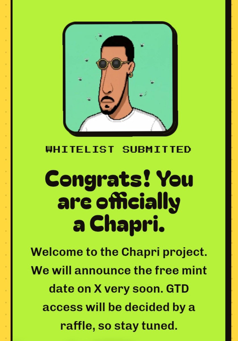 0xFaisalweb3's tweet photo. Chapri on top 🔝 

WL join fast https://t.co/FCd2DuEl2s