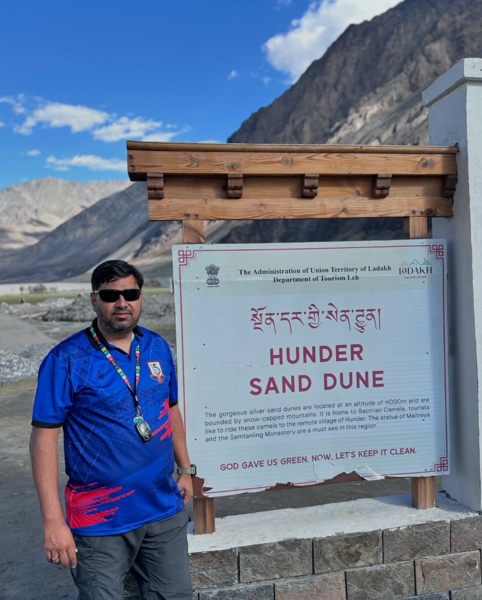 Anki_an7's tweet photo. After returning to Nubra Valley, spend the evening at Hunder Sand Dunes riding the famous double-humped Bactrian camels or trying ATV rides. A must-do when visiting Nubra Valley. https://t.co/gU5VkNT9CI