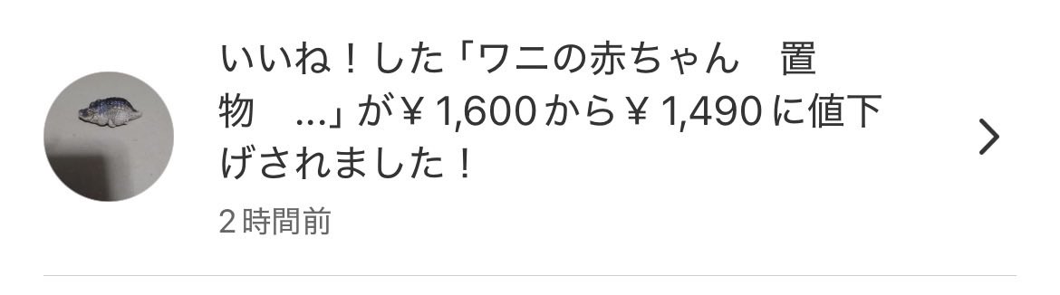 nuk_ikuray's tweet photo. メルカリでずっと見守ってるワニの赤ちゃんがいるんだけど、最近オークション形式に変更されたかと思ったら逆にどんどん値下げされまくっててかわいそかわいい https://t.co/S5mRILXcrs