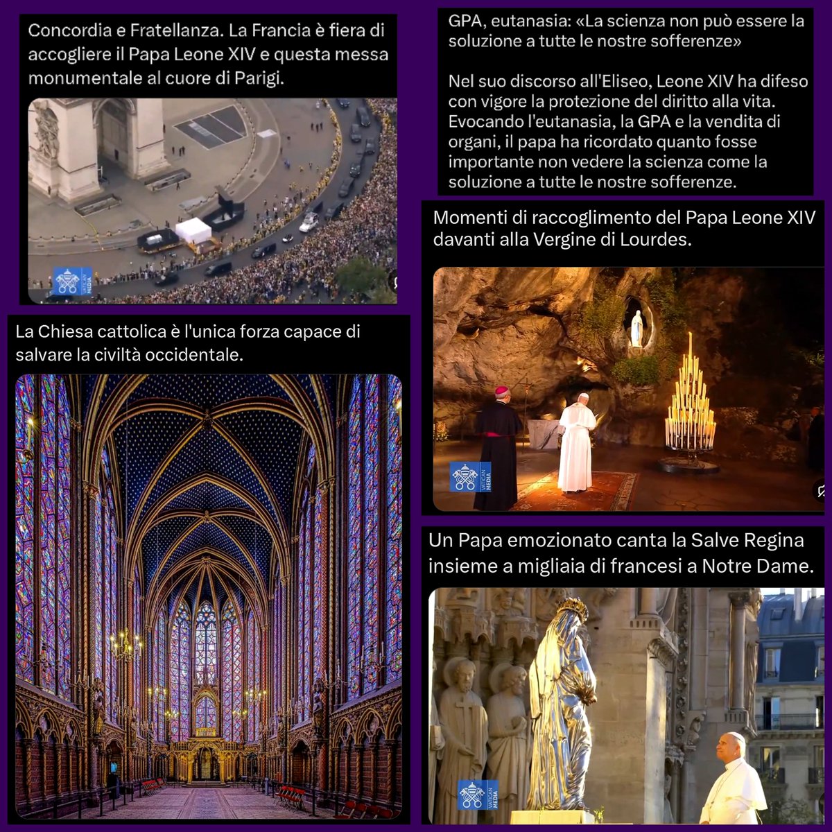 evolversim's tweet photo. @LeonhardHahn La maestosità della visita in Francia di Papa Leone XIV non può essere oscurata da alcuna propaganda.

Il laicismo barcolla.

Lo scontro di religioni tornerà ad essere ineluttabile? https://t.co/f1JsfqIR94