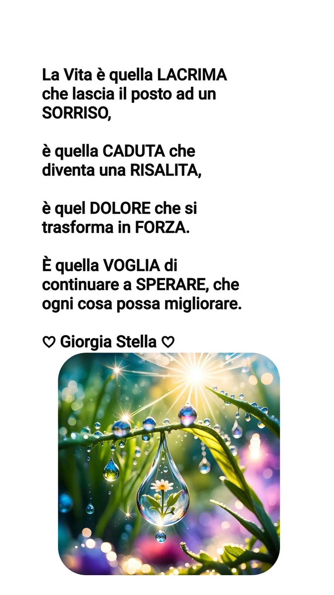 doriadepolo's tweet photo. La VITA è quella LACRIMA ..... https://t.co/1bIxH9grqr