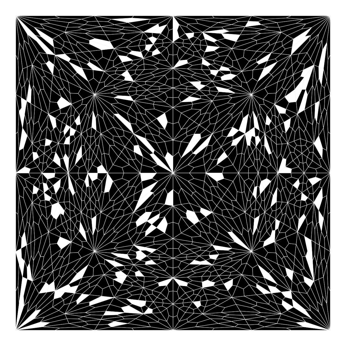 FrankHDot's tweet photo. tiles
script:  
start: 4
split: depth = 6 ? 0 : depth mod 2 = 0 ? 1 : 2
color: https://t.co/K0RxXg6P51(yes(0.9))     
#creativecoding https://t.co/IZDCUceCwB