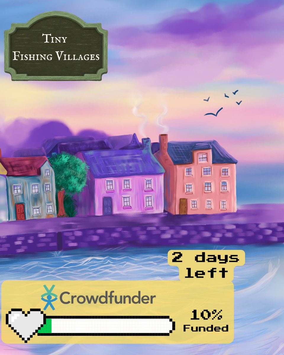 LudusPaxStudio's tweet photo. 🐟Last 2 days of Tiny Fishing Villages crowdfunding!
🪝You enjoy cosy games inspired by Scottish fishing communities? 
🙏Consider supporting my project on Crowdfunder UK! 
🧮Even £1->£2 with Match funding help!
😍Thank you.
https://t.co/6h98gAIune
#indiegame #cosygame #gamedev https://t.co/G0cSCdu2VM