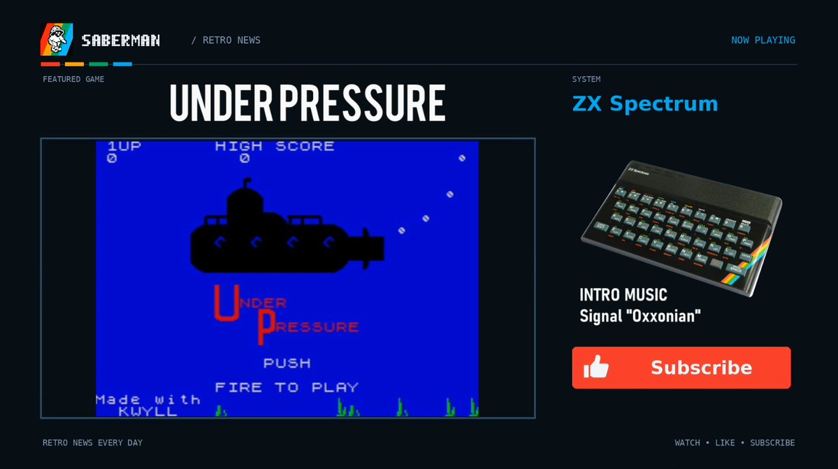 SabermanYT's tweet photo. ZX Spectrum -=Under Pressure=-
https://t.co/sKlHM3whEH
#zxspectrum #sinclair #retronews #retrocomputing #indieretronews https://t.co/osM5r5kJmf