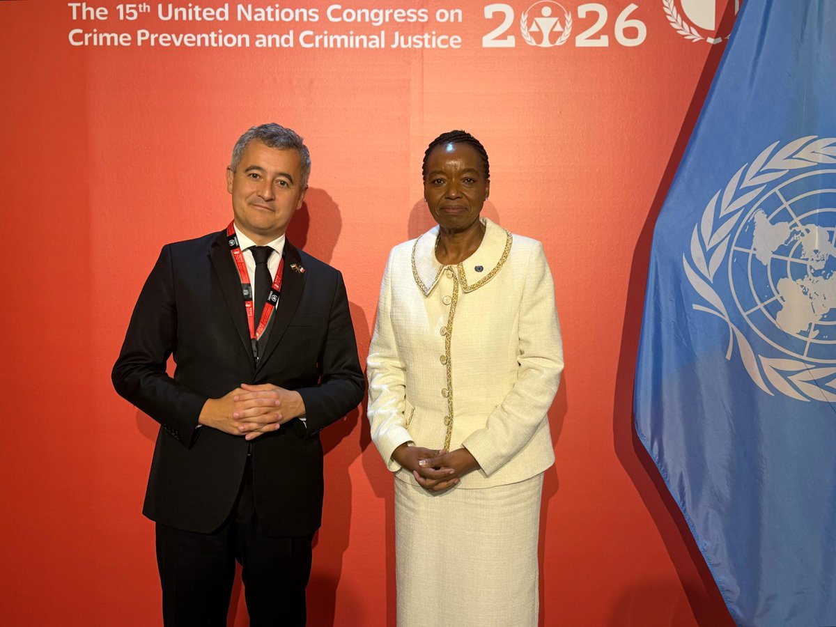 GDarmanin's tweet photo. 🇫🇷🇺🇳 Merci à Mme Monica Juma, Directrice exécutive de l'Office des Nations unies contre la drogue et le crime (ONUDC), pour notre échange sur les travaux et les défis de cette organisation. Nous sommes revenus sur la mobilisation internationale nécessaire dans la lutte contre la criminalité environnementale et nous avons évoqué les moyens mis en place pour lutter contre la cybercriminalité, contre la corruption et contre les transferts illicites d'argent. 

Parce qu'elle apporte une expertise précieuse afin de mesurer et traiter ces enjeux, l'ONUDC sait pouvoir compter sur le soutien de la France.