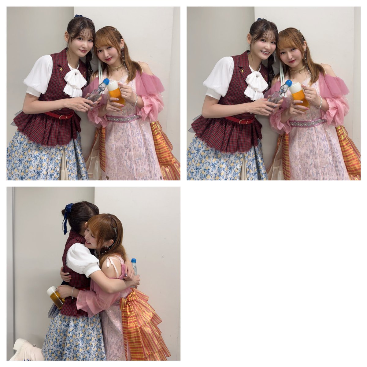 watanabeyui_Ton's tweet photo. 本当に尊敬してやまない、ミリオン14th day2『Blooming Sign』の主演たち💖

"Come Know Me" 主演
馬場このみ役 髙橋ミナミちゃん🩷

"Cheerful Love♡Call" 主演
百瀬莉緒役 山口立花子ちゃん🩷

二人ともほんまにほんまにお疲れさまでした🍻✨
私何次会でもついていきます！！！

#ミリオン14th
#ミリオン14th_day2
#横山奈緒 役