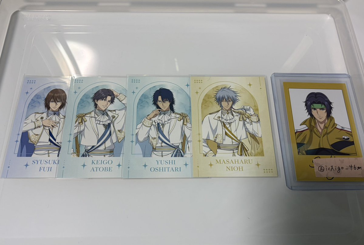 ichigo_46m's tweet photo. 【交換】テニプリ ド���・キホーテコラボ 缶バッジ・特典

譲
〈缶バッジ〉越前・跡部・侑士・仁王・白石・謙也
〈特典〉不二・跡部・侑士・仁王
求 
同種 幸村精市

現地購入分
郵送希望
通販分とは別募集／まとめてのお取引も◎

検索からもお気軽にお声掛けください。 https://t.co/rGRlBgEezl