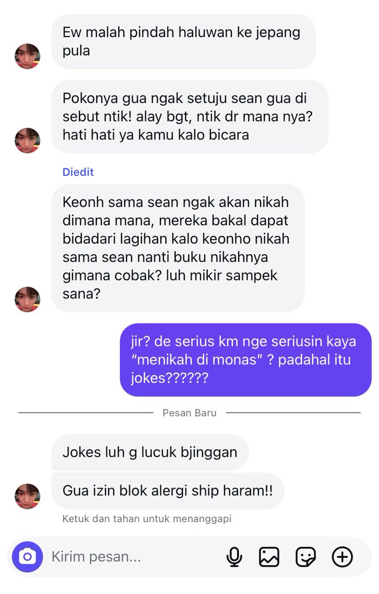 imkaisy's tweet photo. enih lanjutannya, padahal gue dah bilang itu jokes (?) TRS PAS SG NYA GUE LIAT GUE NYA LGSUNG DI BLOK WTF😭 https://t.co/1utHY0RmvL