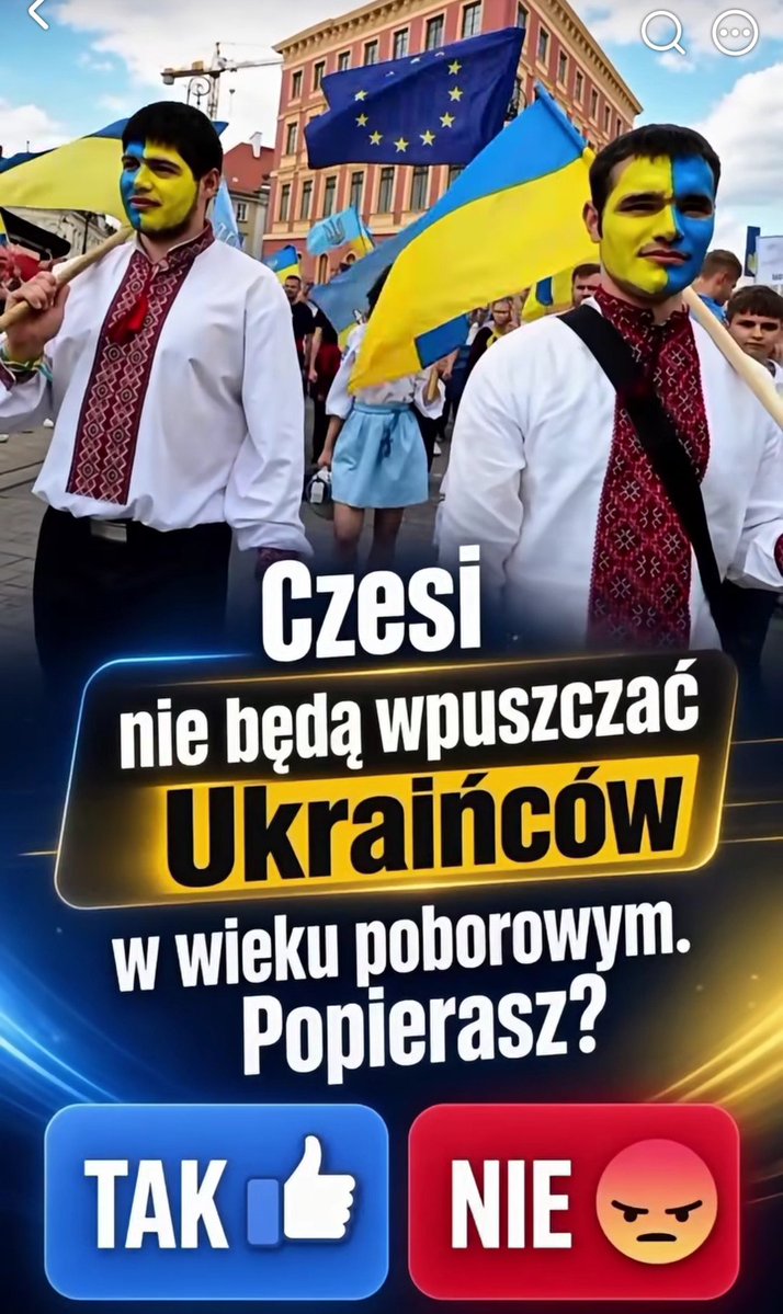 Svaarth's tweet photo. Czechy odciely ochrone tymczasowa dla upadlincow w wieku poborowym. Bez papierow z ukrainy nie dostana juz legalnego pobytu i zasilkow. Koniec darmowej wyzerki. Mozna? Mozna 
Popierasz?👍👍 https://t.co/Enlrivmn9w