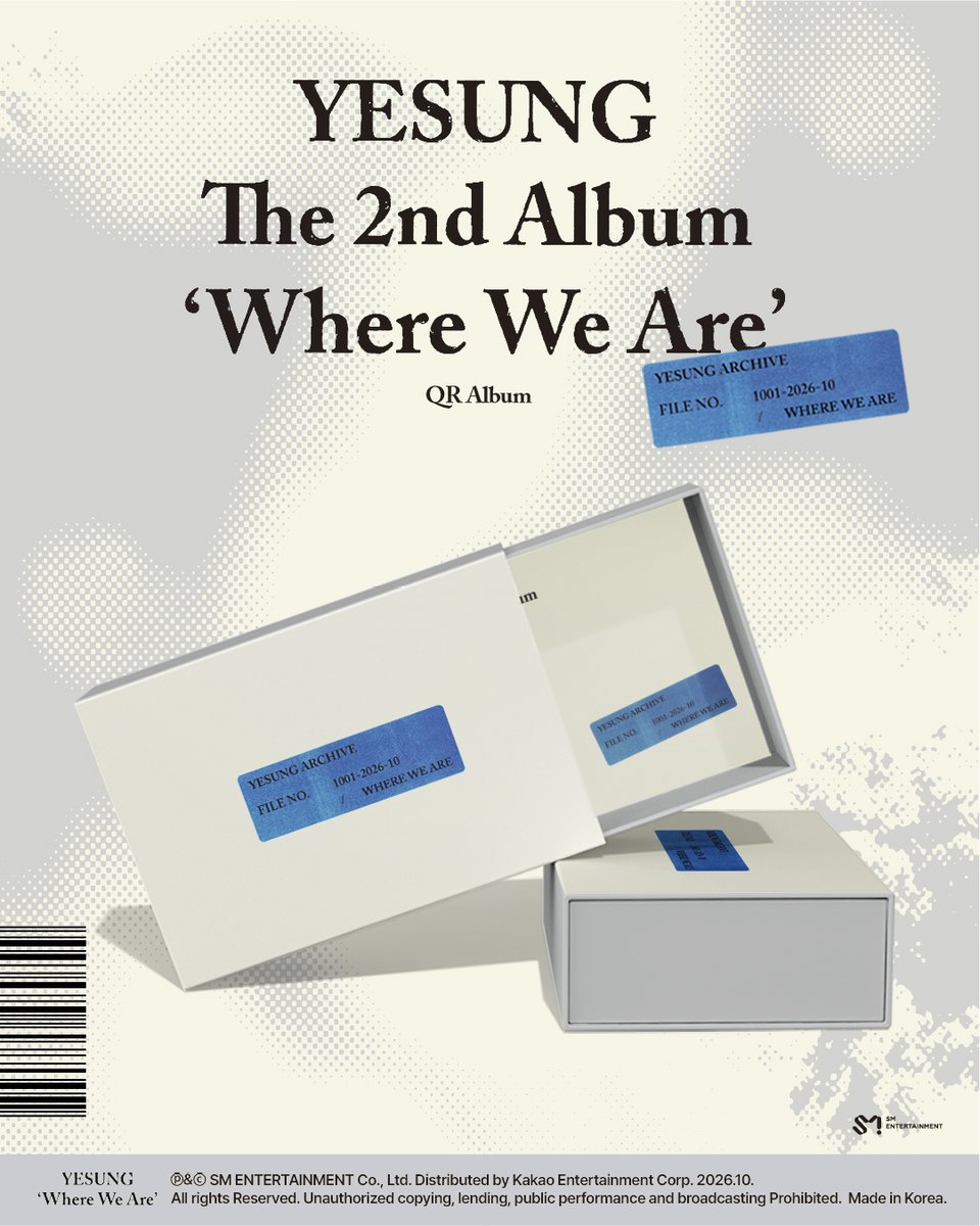 YESUNG_smtown's tweet photo. Album Details (QR Ver.)

YESUNG 예성 The 2nd Album 【Where We Are】
➫ 2026.10.06 6PM (KST)

💿Pre-order
https://t.co/qnKzX87rOr 

#예성 #YESUNG
#슈퍼주니어 #SUPERJUNIOR
#WhereWeAre https://t.co/Zm0Dd5FkRz
