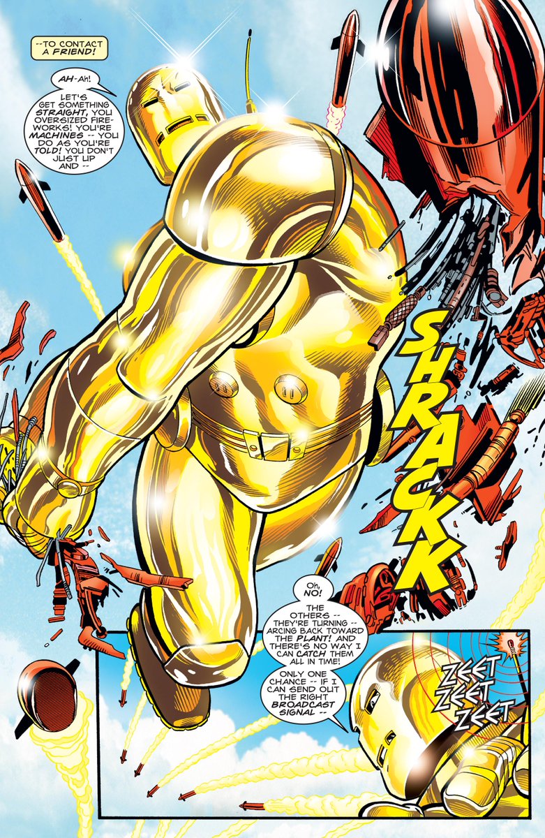 Wikkerman99's tweet photo. God I really love how Zircher draws the Model 1 "Golden Avenger" armor. This might be my favourite depiction of this armor. https://t.co/7RXNQ7tCvU