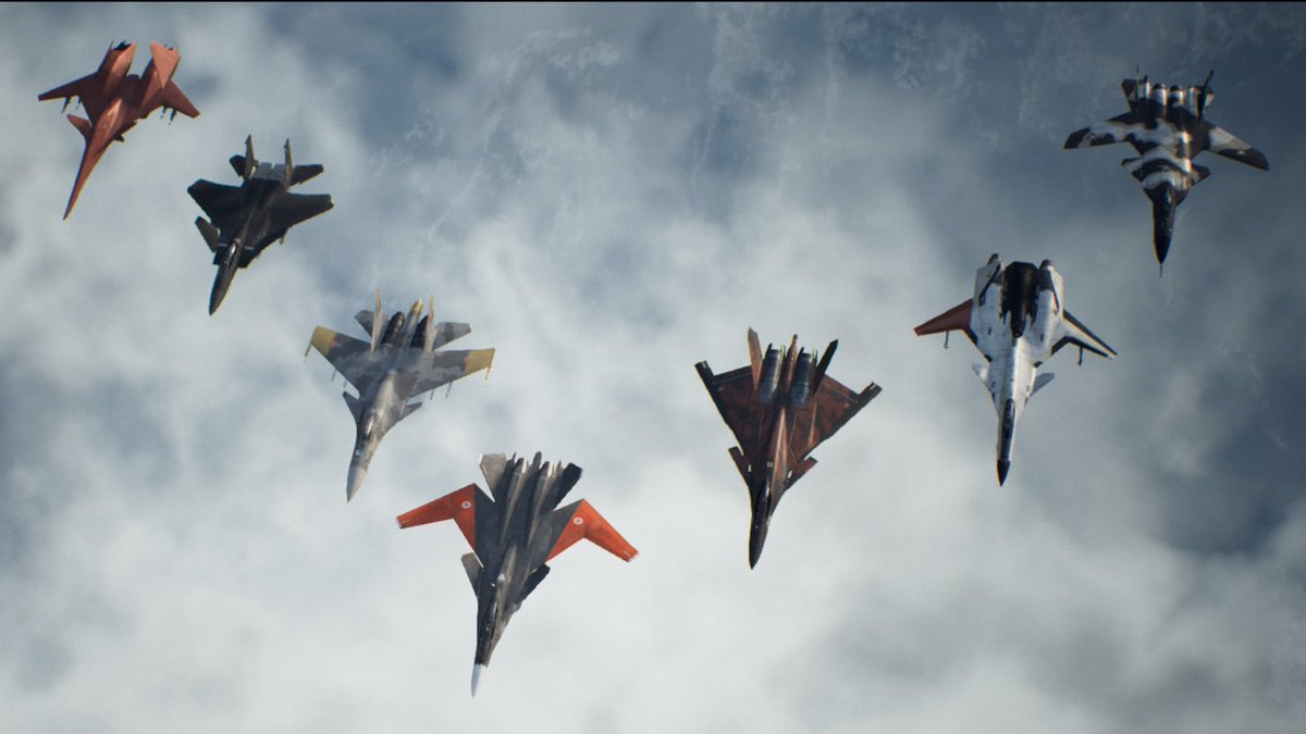 Dynastes_B's tweet photo. #ACE7 

歴代敵エース編隊。
こちらもミハイを先頭に歴史を遡る形の編隊です。 https://t.co/zdtl5RfQhX