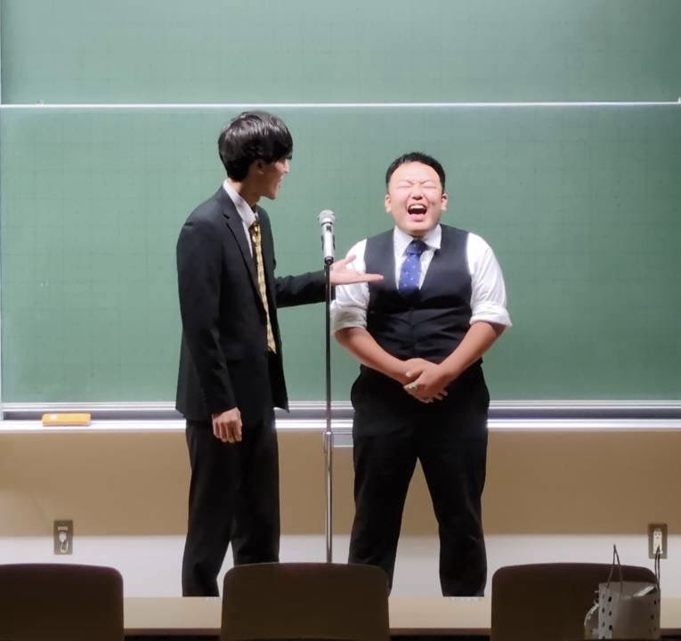 nubsochiken's tweet photo. 【9月ライブ無事終了🎉】

日本大学生物資源科学部落語研究会です！

先日行われた9月学内ライブ

『冷たい水をください
　 できたら笑ってください』

無事終演いたしました✨

また、YouTube配信についても後ほどお知らせいたします‼️

#まっつの会 #学生お笑い https://t.co/DXXALdsQfx