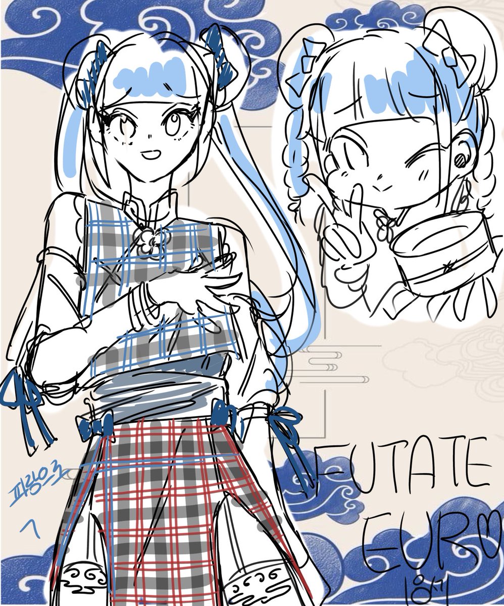 haneda_97's tweet photo. 彗流ちゃん18歳版（予想）ラフ https://t.co/2cRRQrqwjV