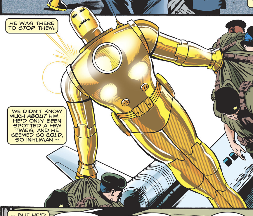 Wikkerman99's tweet photo. God I really love how Zircher draws the Model 1 "Golden Avenger" armor. This might be my favourite depiction of this armor. https://t.co/7RXNQ7tCvU