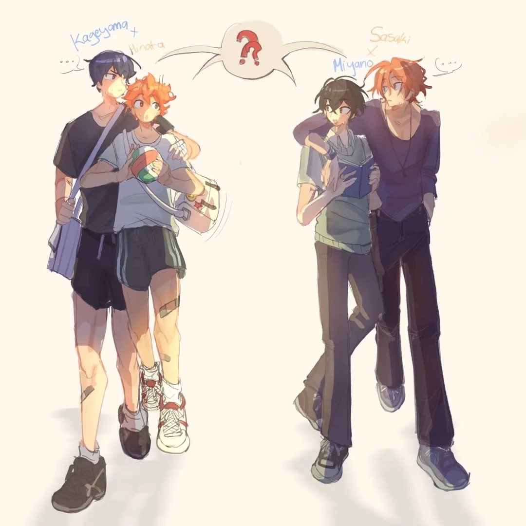 astra_starrr246's tweet photo. Kagehina x Sasamiya!!! 
9th/4
#haikyuu #sasakitomiyano https://t.co/SXGPtq7Yee