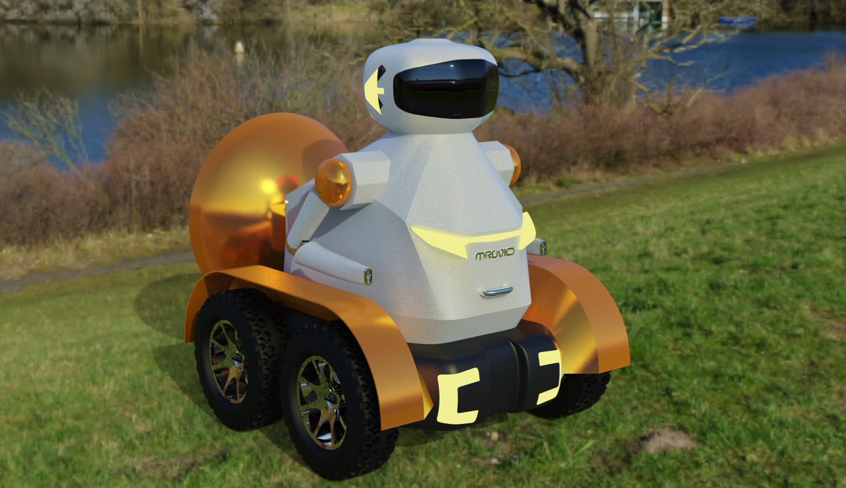 Kouwalsen's tweet photo. TRUVIO ROBOT post #3
The Solution
Truvio robot is made for solving these problems. It handles the trail mapping with its 360-rotating camera head full of mapper LiDARs and cameras, the scanned information is sent to navigation services such Google Maps, Yandex Maps, Apple Maps, https://t.co/SKDwYYuxCu etc. The robot also serves as a Wi-Fi router node (as part of fleet) and operates as part of a Wi-Fi mesh across whole park territory, to help in situations lake being lost in a forest, being heavely traumatised by wood and sending SOS. The add-ons also make Truvio maintain the park condion, by grass mowing, fallen wood trail clearing,
Truvio is a Full Drive (AWD) robot out of the box, so it well suit any park terrain.
The robot can wear caterpillar drivers for additional conquerness, the caterpillars are wore just on tyres, with no midstep of untyring.
The full operational setup is hidden behind the front door with the metallic handle.
#Truvio #ParkRobot #ParkMaintenance #NationalPark #Forest #Park #Maintenance #Project #IndustrialDesign #Design #ProblemSolving #TrailMapping #WiFiRouting #MeshWiFi #GrassMowing #MowingDome #4x4 #FullDrive #AddOns #CameraHead #360rotating #Manipulators #Angel #PreSeed #Funding #SeekingAnAngel #VC