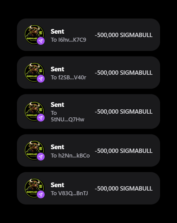 SigmaBullSol's tweet photo. Claim your 500,000 $SIGMABULL Airdrop 🪂

⚡️Like &amp; RT PINNED Post!!
⚡️Follow 
⚡️First 4444 wallets
 
Drop your $SOL address
  
🌐 Buy the Presale:
https://t.co/vCnvESCQbK

#SolanaAirdrop #Airdrop #Sol https://t.co/imxlxS7wf6