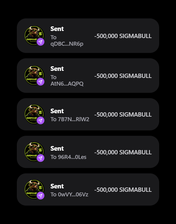 SigmaBullSol's tweet photo. Claim your 500,000 $SIGMABULL Airdrop 🪂

⚡️Like &amp; RT PINNED Post!!
⚡️Follow 
⚡️First 4444 wallets
 
Drop your $SOL address
  
🌐 Buy the Presale:
https://t.co/vCnvESCQbK

#SolanaAirdrop #Airdrop #Sol https://t.co/imxlxS7wf6