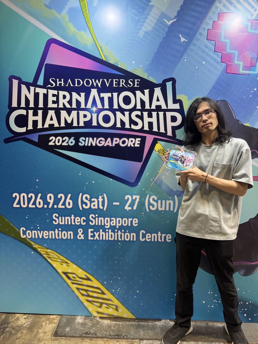 RIDDLEORDER's tweet photo. [RIDDLE - #Shadowverse]

🏆 CHAMPION 🏆

シンガポールで行われた国際大会「Shadowverse International Championship 2026 Singapore」にて、
Chappy @chappy_106  が優勝🔥

🏆 優勝賞金 $30,000 
🎫 世界大会Shadowverse WGP 2026 出場権獲得

応援ありがとうございました！

#RIDWIN #シャドバWB https://t.co/kGBPwKsA0g