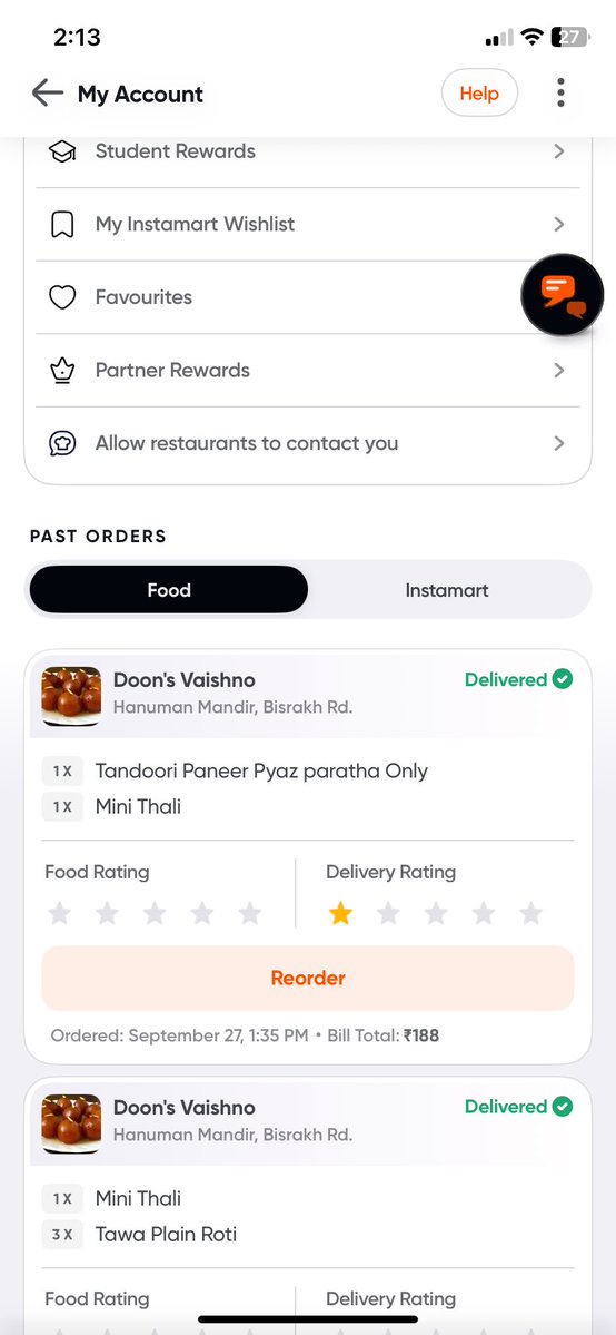 abhytwri0's tweet photo. I ordered and PAID through @Swiggy. The app says “delivered,” but I received what appears to be someone else’s @zomato order.

So where is the food I paid for? And what am I supposed to do with someone else’s food now?
I need this investigated, not an automated response. #swiggy https://t.co/QqvRAJEl2o