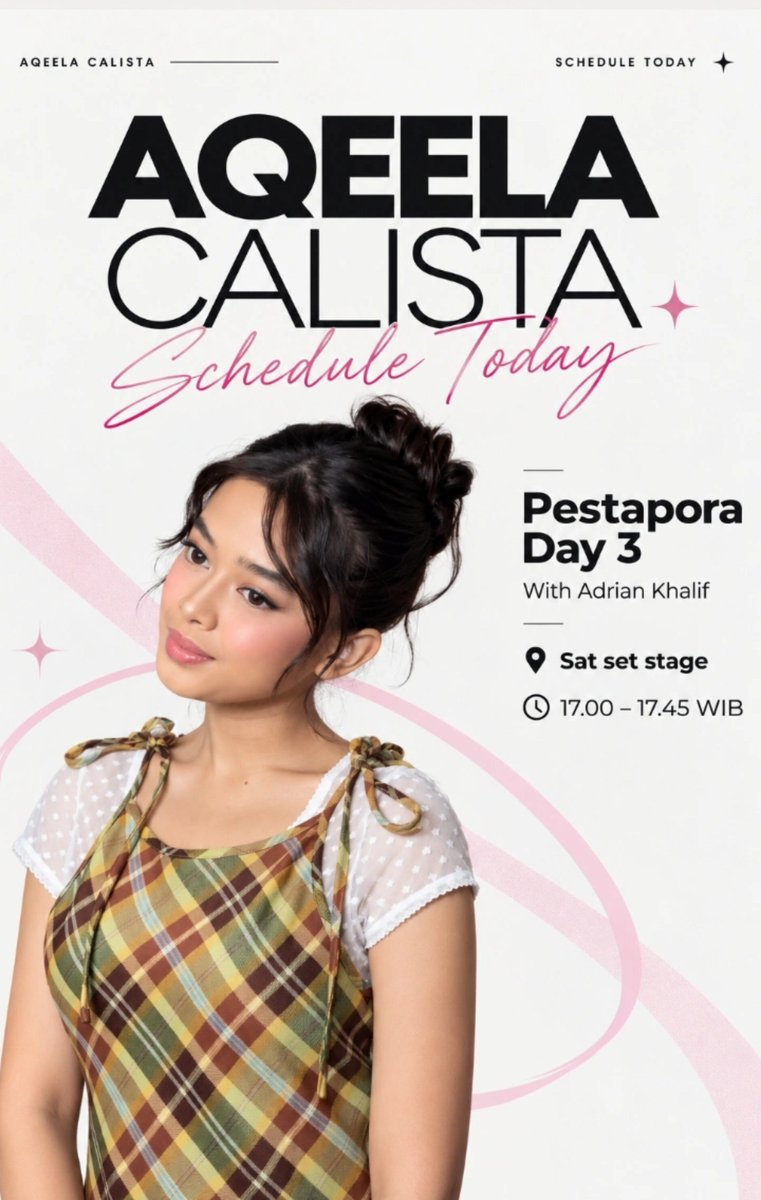 aqeela_basepop's tweet photo. AQEELA AT PESTAPORA — FINAL DAY

Aqeela is set to join Adrian Khalif at the Sat Set Stage today. 🔥

Drop the tag now!! 

AQEELA AT PESTPORA DAY 3
#AQEELAXADRIANKHALIF 
#PESPOR2026WITHAQEELA https://t.co/6ZZYnRwPr5