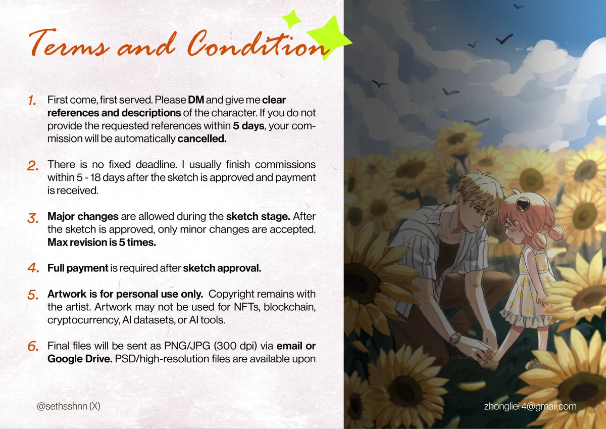 sethsshnn's tweet photo. [💗and RT are appreciated !]

Haloo! aku lagi open commission untuk lokal (IDR 🇮🇩)yayy😳! Kalau tertarik, bisa cek TnC dan detail commission di bawah yaa! Feel free to ask me via DMs kalau ada pertanyaan. ♡

#zonakaryaid #zonauang #opencommission #artidn https://t.co/Sz5HNMt58m