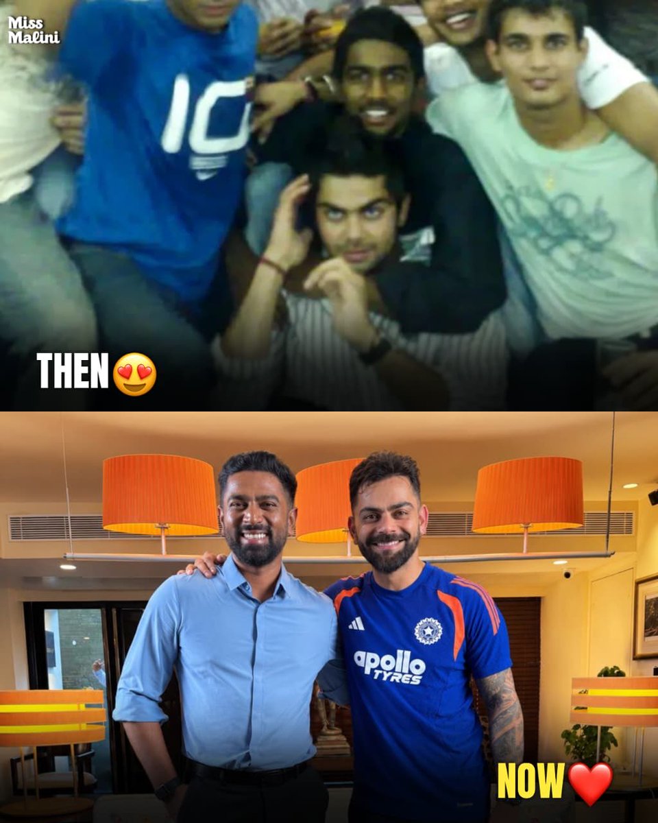 MissMalini's tweet photo. Time flies, but the bond remains standard. 
Then vs. Now with Virat and Abhinav! ✨

#MissMalini  #ViratKohli #Abhinav #ThenvsNow https://t.co/oXSoAHyGJR