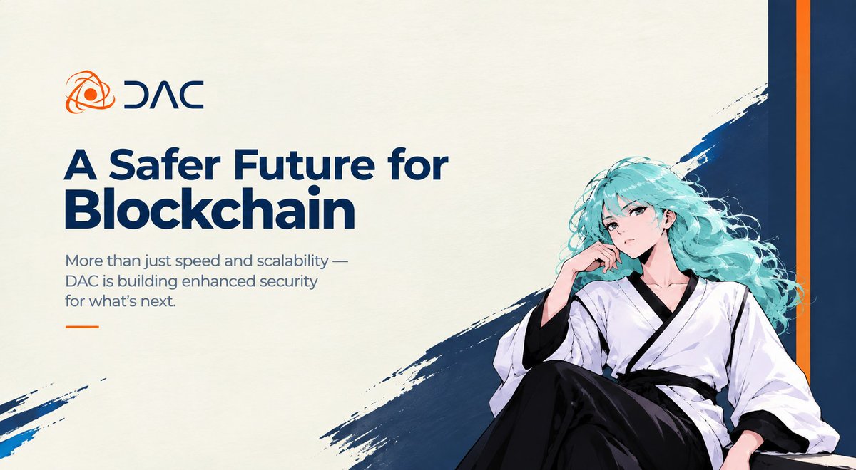 0x_tisha's tweet photo. DAC is building a safer foundation for the next generation of blockchain.

As quantum computing continues to advance, traditional security models may face new challenges. @dac_chain is addressing this with a security architecture designed with quantum readiness in mind.

🔹 Proof of Quantum Work (PoQW)
Designed to strengthen security at the network consensus level.

🔹 Quantum Entropy (QE)
Introduces additional uncertainty to support stronger transaction security.

🔹 Quantum Ready Architecture
A foundation focused on preparing blockchain infrastructure for future security demands.

The goal goes beyond speed and scalability. DAC is working toward infrastructure where security remains a core part of the network as technology continues to evolve.

Future ready blockchain needs stronger protection at its foundation.

That is the direction DAC is building toward.