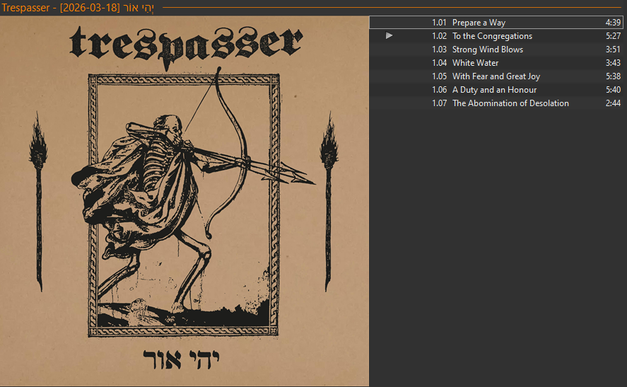 VdeBarak's tweet photo. Once again listening to Trespasser's latest: https://t.co/BMGA0LrBjj