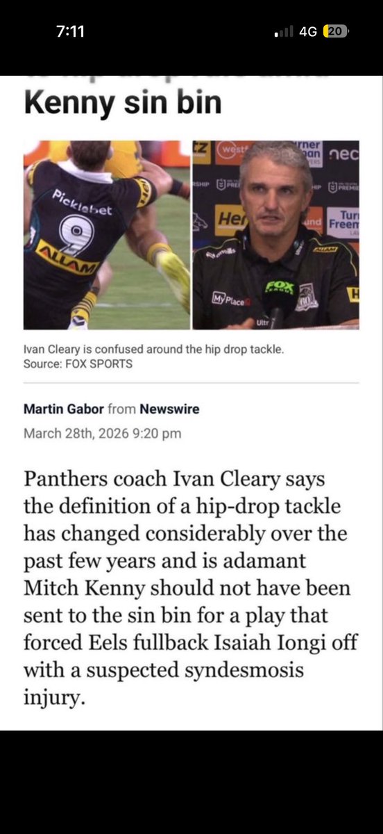 jholdsworth93's tweet photo. Hahahahahaha to all the fairy’s in my comments

When a Penrith player does it = sin bin unfair 

When happens to Penrith’s best player = deserves jail time https://t.co/wljTNu4lBF