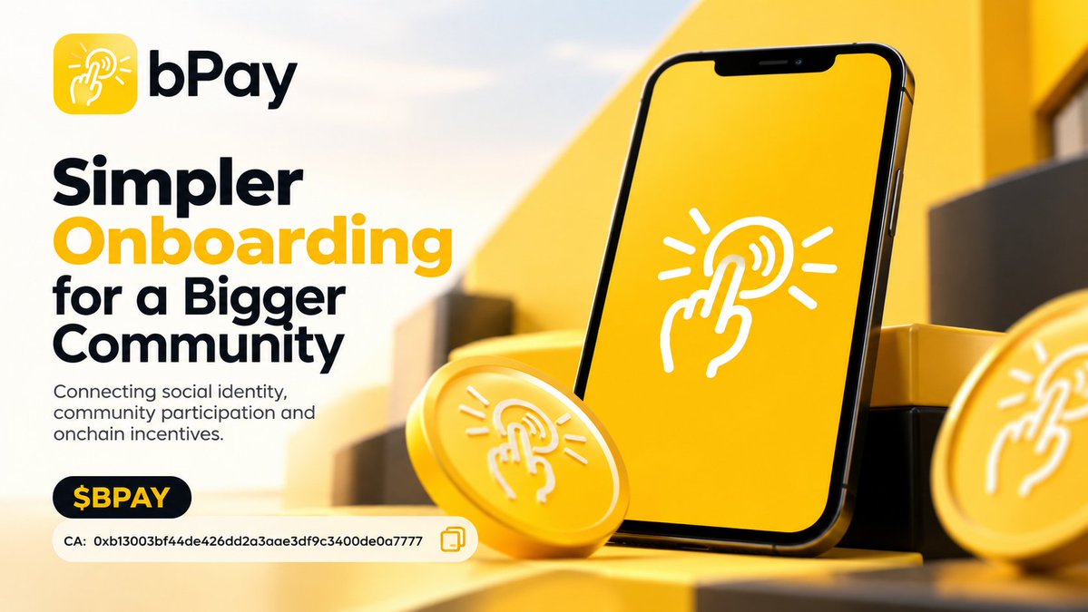 yahayaweb3's tweet photo. Crypto onboarding doesn’t always have to feel complicated.

@usebPay is exploring a simpler path by connecting social identity, community participation and onchain incentives.

The idea is simple: make it easier for creators and new users to participate.

$BPAY

CA: 0xb13003bf44de426dd2a3aae3df9c3400de0a7777