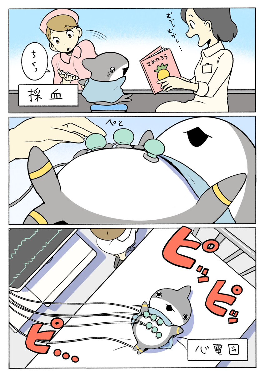 Penguinbox1's tweet photo. はたらく子ザメ！ けんこうしんだん　2/2 https://t.co/68JfEGobm5