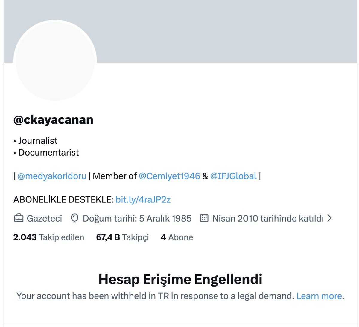 canankayatv's tweet photo. Arkadaşlar biliyorsunuz 67 bin takipçili X hesabım hukuksuzca engellendi. 

Ve artık bu hesaptayım: @canankayatv 

Hâlâ takipçilerimin çoğuna ulaşamadım. Muhtemelen bir bölümü bu durumdan habersiz.

Rica etsem yeni hesabımı yaygınlaştırabilir misiniz?

Dayanışma için teşekkürler. https://t.co/wzalSjOEu1