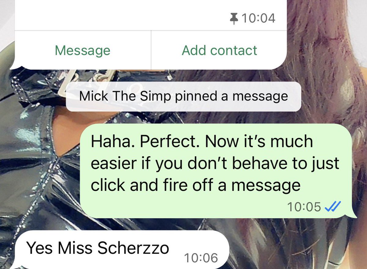 ServeScherzzo's tweet photo. Having them pin acquaintances contact info onto the chat as a reminder of how easy it is to ruin their life https://t.co/5kLnUb2Hzv