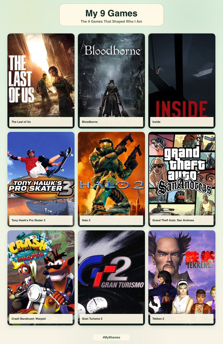 Eddie_the_head_'s tweet photo. 9 of the games that shaped who I am. https://t.co/t8MD0G5GcD