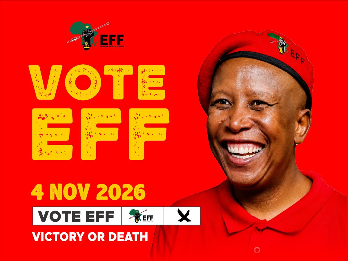 EFFSouthAfrica's tweet photo. The future is not something we wait for, it is something we vote for.

Let’s go out in our numbers come the 4th of November. #VoteEFF2026 https://t.co/qmgKb29Jtx