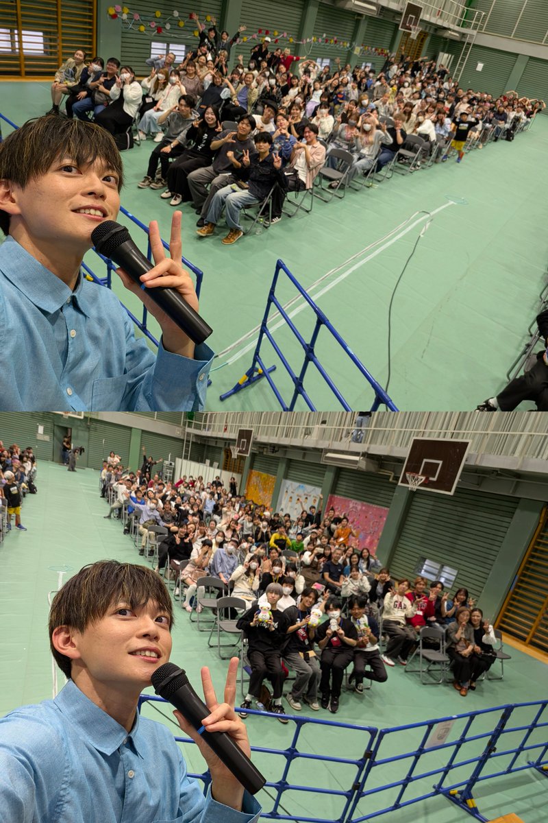 ryogomatsumaru's tweet photo. 今日は東京医療保健大学の学園祭で
謎解きトークショーでした！！楽しかった！！

2回に分けて撮ったはずなのに
全くポーズも表情も変わってないの、反省😇 https://t.co/7XfEySf0Fn