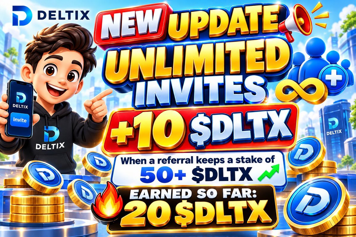 Cryptorabi121's tweet photo. 🚀 NEW DELTIX UPDATE 🚀

🔥 UNLIMITED INVITES ARE HERE!

Deltix has introduced an exciting referral update:

💎 +10 $DLTX reward
👥 Unlimited direct invites
🔒 Referral must maintain a stake of 50+ $DLTX
🎯 Earned so far: 20 $DLTX

#wDLTX #DLTX #Web3‌‌ #Crypto_mining 
@Dr_ANET1 https://t.co/BLzgGaEJU6
