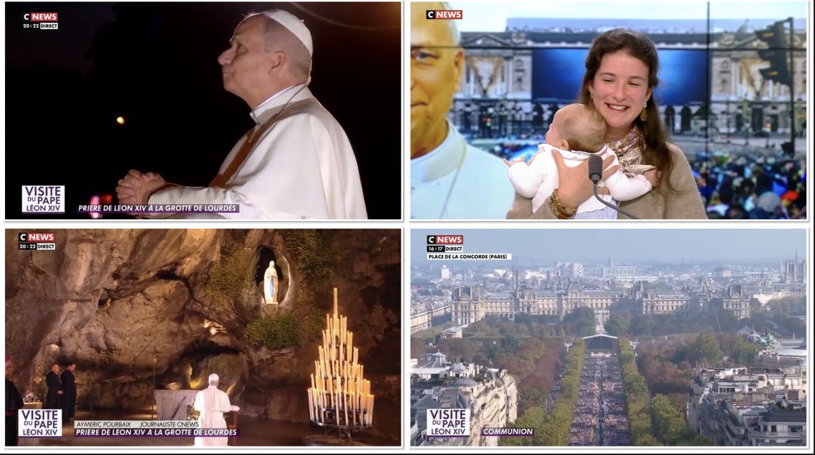 DestinationTele's tweet photo. 💥CARTON !
Nouveau triomphe hier pour CNEWS 👏
Les Français massivement devant la 1ère chaîne info de France pour suivre la visite du Pape en France
5ème chaîne de France comme vendredi 

CNEWS : 4,3% (vs 4,2% vendredi)
BFMTV : 3,5%
LCI : 3,1%
FRANCE INFO : 1,4% https://t.co/M088gO19Oh